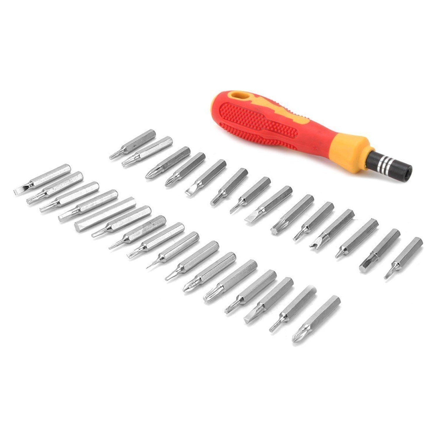 Magnetic screwdriver kit with various tips. Magnetic screwdriver kit with various tips.